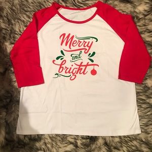 Christmas baseball tee